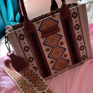 Wrangler Geometric Brown and Tan Tote